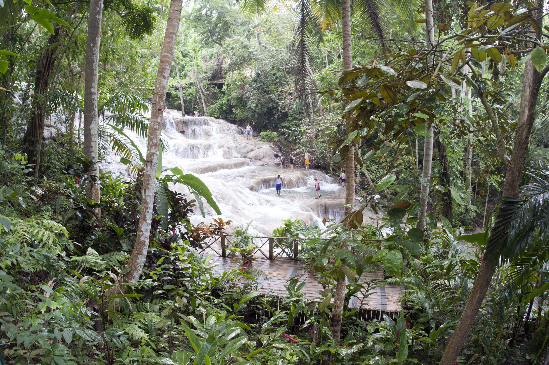 Dunn's River Falls cascades in Ocho Rios Jamaica