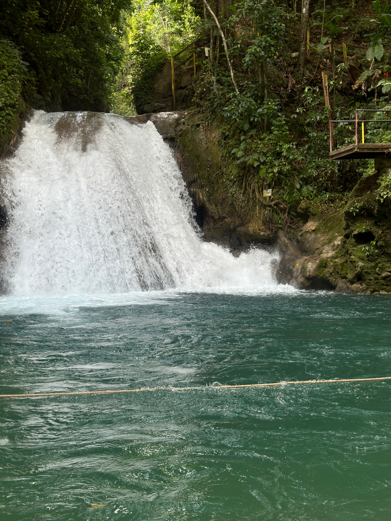 Blue Hole Jamaica waterfall with turquoise water near Ocho Rios